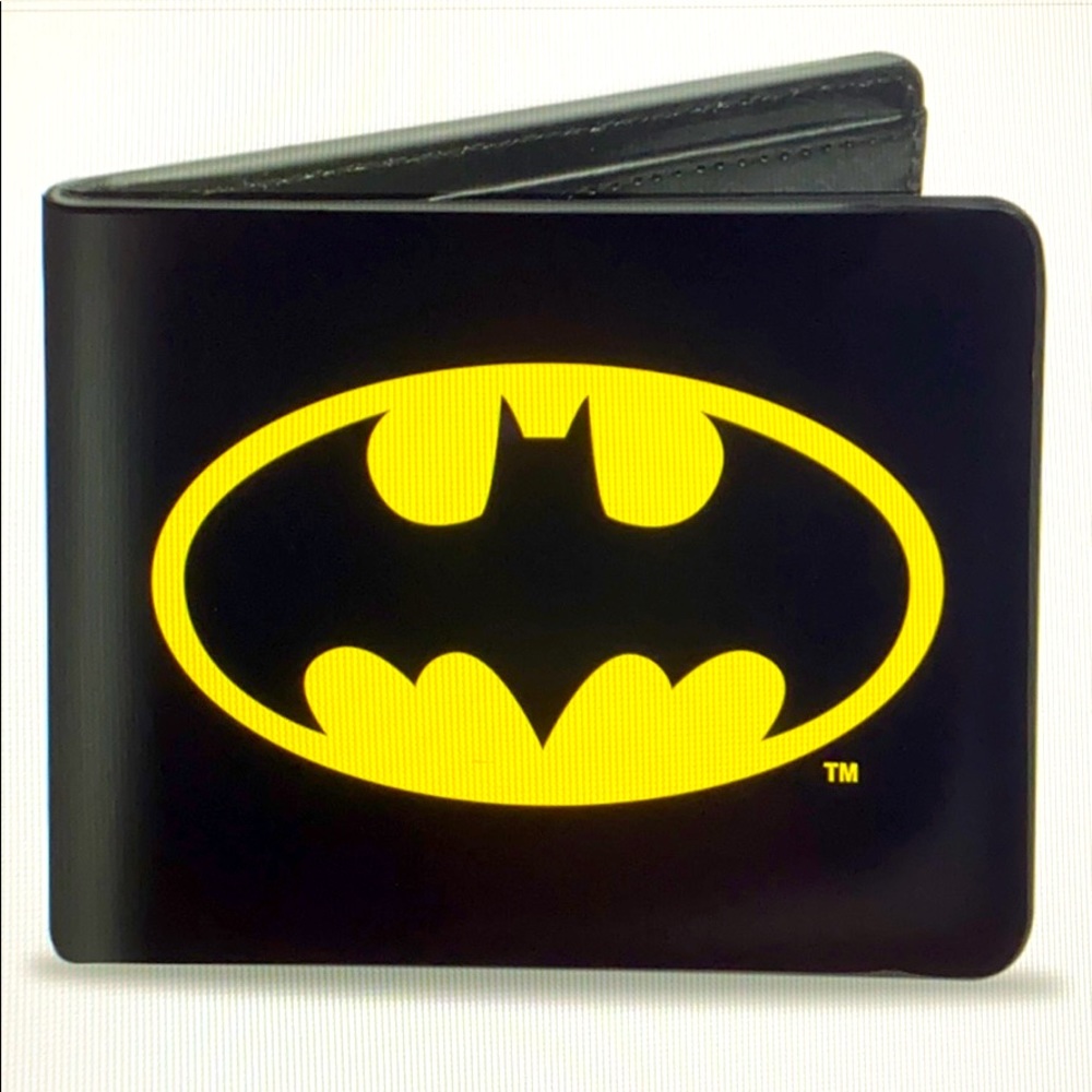 Batman Black Yellow Logo Bifold Wallet/New